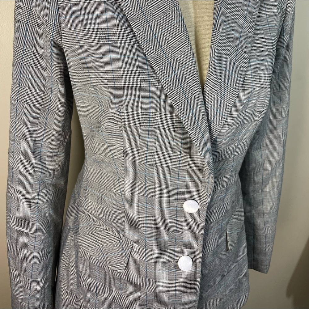 Yumi Kim NWOT Grey & Blue Plaid Blazer Size Small - Picture 7 of 15
